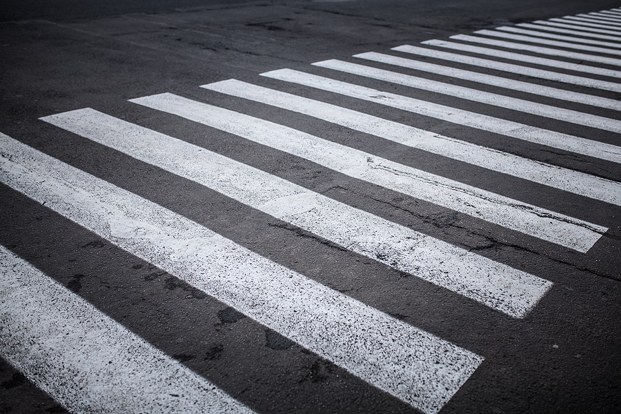 Nobody On Crosswalk In Black And White Crosswalk